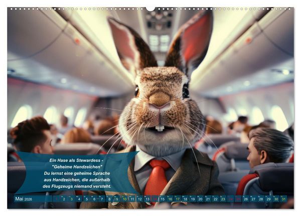 Produktbild: Tierisch lustige Stewardessen (hochwertiger Premium Wandkalender 2026 DIN A2 quer), Kunstdruck in Hochglanz
