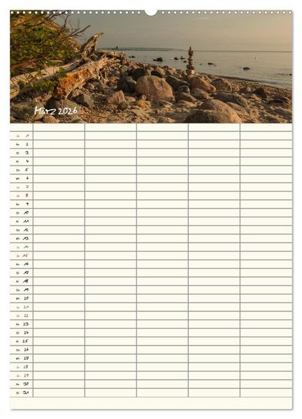 Produktbild: R&uuml;gen - Urlaubsparadies an der Ostsee - Familienplaner (Wandkalender 2026 DIN A2 hoch), CALVENDO Monatskalender