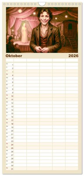 Produktbild: Familienplaner 2026 - Victor Hugo mit 5 Spalten (Wandkalender, 21 x 45 cm) CALVENDO