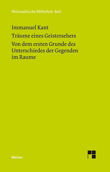 Produktbild: Tr&auml;ume eines Geistersehers. Der Unterschied der Gegenden im Raume