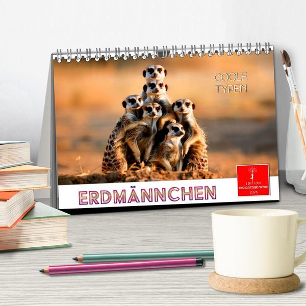 Produktbild: Erdm&auml;nnchen - coole Typen (Tischkalender 2026 DIN A5 quer), CALVENDO Monatskalender