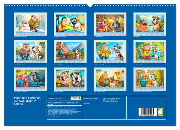 Produktbild: Hund und Herrchen. Zu zweit allein im Chaos (hochwertiger Premium Wandkalender 2026 DIN A2 quer), Kunstdruck in Hochglanz