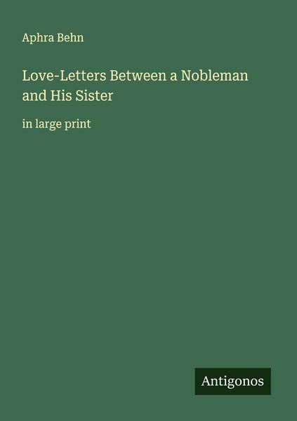 Produktbild: Love-Letters Between a Nobleman and His Sister
