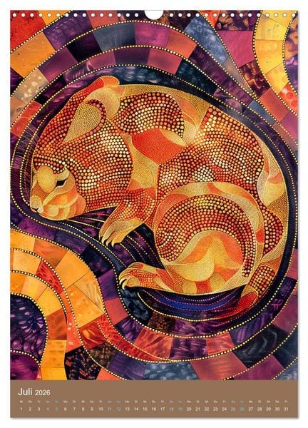 Produktbild: Wildes Australien - Tiere im Stile der Aborigine-Kunst (Wandkalender 2026 DIN A3 hoch), CALVENDO Monatskalender