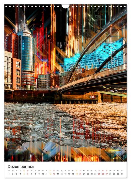 Produktbild: Hamburg bunte Stadt (Wandkalender 2026 DIN A3 hoch), CALVENDO Monatskalender