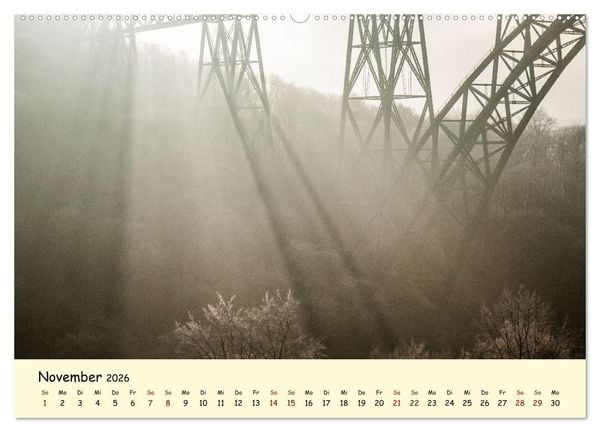 Produktbild: M&uuml;ngstener Br&uuml;cke - Landschaft rund um Solingen (hochwertiger Premium Wandkalender 2026 DIN A2 quer), Kunstdruck in Hochglanz