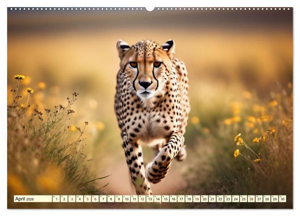 Produktbild: Geparden - die schnellsten J&auml;ger der Welt (Wandkalender 2026 DIN A2 quer), CALVENDO Monatskalender
