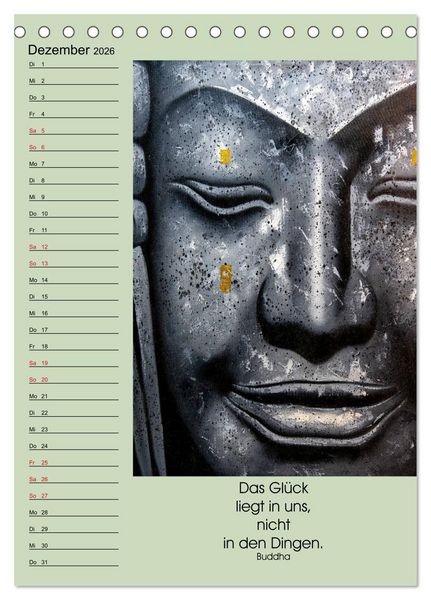 Produktbild: Lebensfreude Buddha (Tischkalender 2026 DIN A5 hoch), CALVENDO Monatskalender
