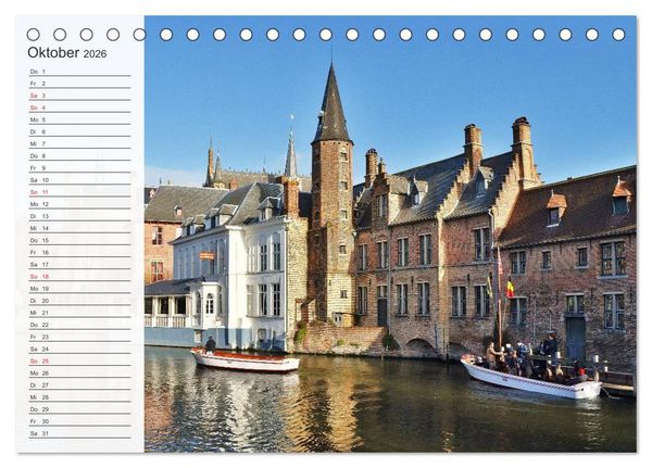 Produktbild: Belgien entdecken - Br&uuml;gge und Leuven (Tischkalender 2026 DIN A5 quer), CALVENDO Monatskalender