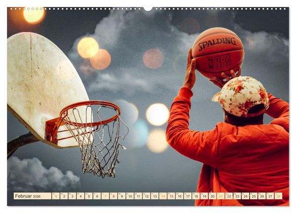 Produktbild: Basketball Liebe (hochwertiger Premium Wandkalender 2026 DIN A2 quer), Kunstdruck in Hochglanz
