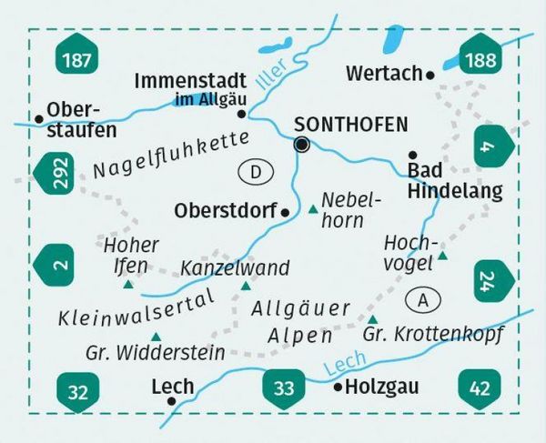 Produktbild: KOMPASS Wanderkarte 3 Allg&auml;uer Alpen, Kleinwalsertal 1:50.000