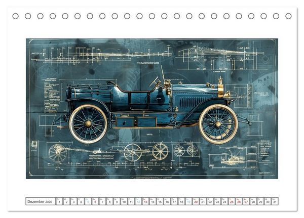 Produktbild: Fantastische Oldtimer (Tischkalender 2026 DIN A5 quer), CALVENDO Monatskalender