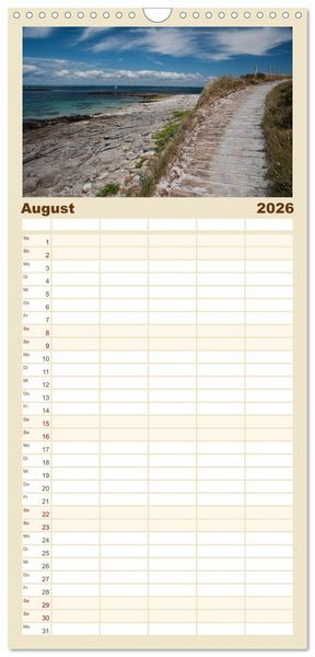 Produktbild: Familienplaner 2026 - Bretagne: Finist&egrave;re - am Ende der Welt mit 5 Spalten (Wandkalender, 21 x 45 cm) CALVENDO