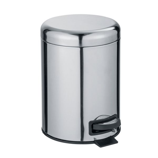 Produktbild: Kosmetik Treteimer Mod. Leman Edelstahl Gl&auml;nzend 5L, mit herausnehmbarem Einsatz