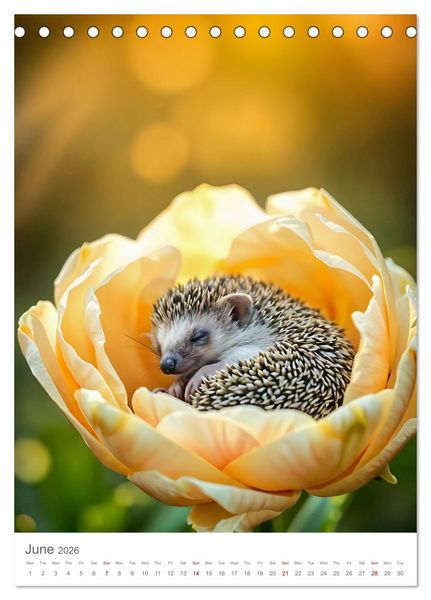 Produktbild: Forest babies asleep in flowers (Desk Calendar 2026 DIN A5 portrait), CALVENDO 12 Month DeskCalendar