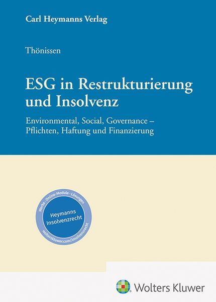 Produktbild: ESG in Restrukturierung und Insolvenz