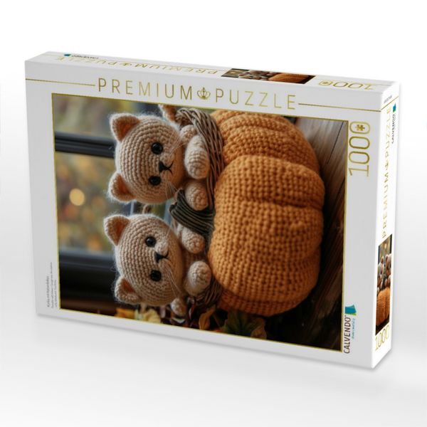 Produktbild: CALVENDO Puzzle K&uuml;rbis mit Katzenbabys | 1000 Teile Lege-Gr&ouml;&szlig;e 64x48cm Foto-Puzzle f&uuml;r gl&uuml;ckliche Stunden