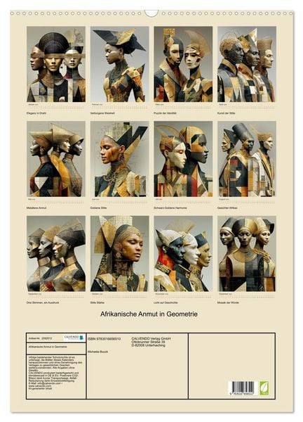 Produktbild: Afrikanische Anmut in Geometrie (Wandkalender 2026 DIN A2 hoch), CALVENDO Monatskalender