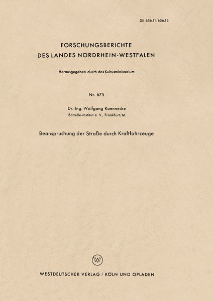 Produktbild: Beanspruchung der Stra&szlig;e durch Kraftfahrzeuge