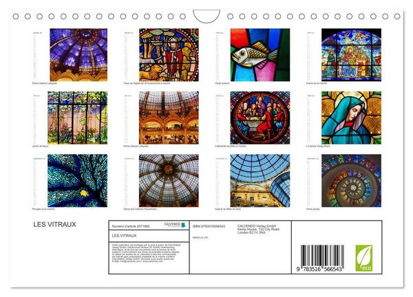 Produktbild: LES VITRAUX (Calendrier mural 2026 DIN A4 vertical), CALVENDO calendrier mensuel