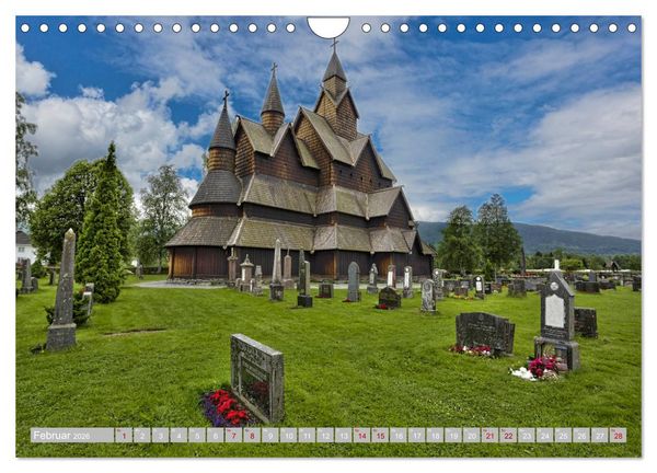 Produktbild: Norwegens Stabkirchen (Wandkalender 2026 DIN A4 quer), CALVENDO Monatskalender
