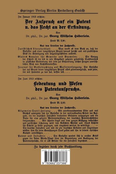 Produktbild: Erfinderrecht und Volkswirtschaft