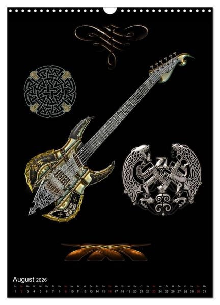 Produktbild: Heroische Gitarren (Wandkalender 2026 DIN A3 hoch), CALVENDO Monatskalender