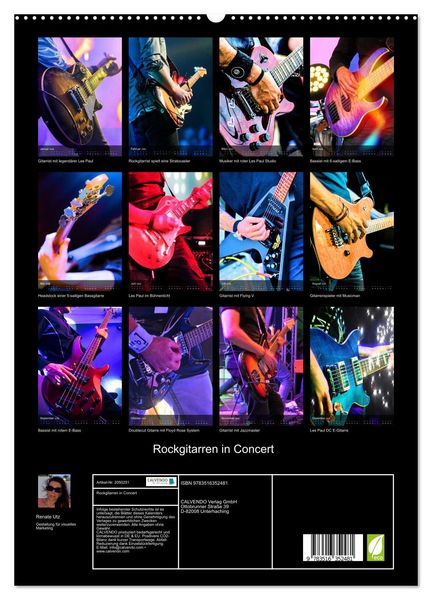 Produktbild: Rockgitarren in Concert (hochwertiger Premium Wandkalender 2026 DIN A2 hoch), Kunstdruck in Hochglanz