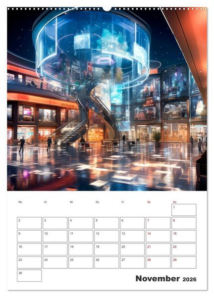 Produktbild: METAVERSE Cooler Terminplaner (Wandkalender 2026 DIN A2 hoch), CALVENDO Monatskalender