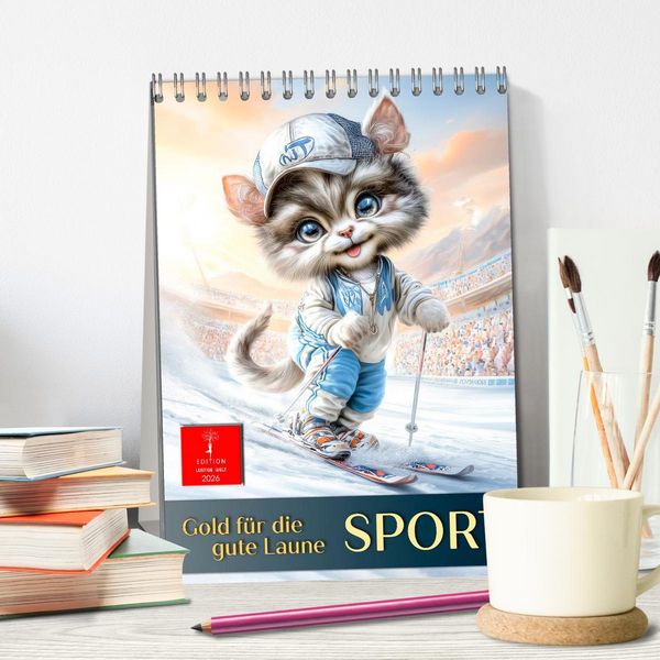 Produktbild: Sport, Gold f&uuml;r die gute Laune (Tischkalender 2026 DIN A5 hoch), CALVENDO Monatskalender