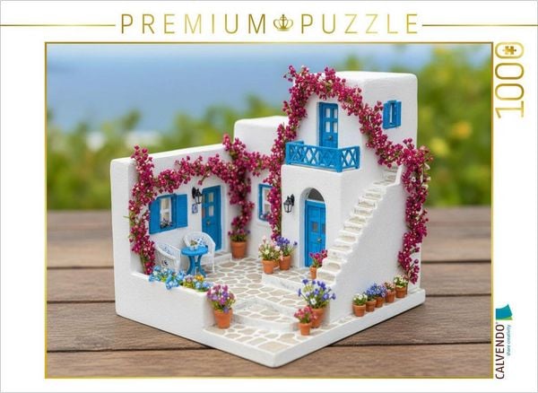 CALVENDO Puzzle Griechenland - Miniaturhäuschen im Santorin Stil | 1000 Teile Lege-Größe 64x48cm Foto-Puzzle für glückliche Stunden