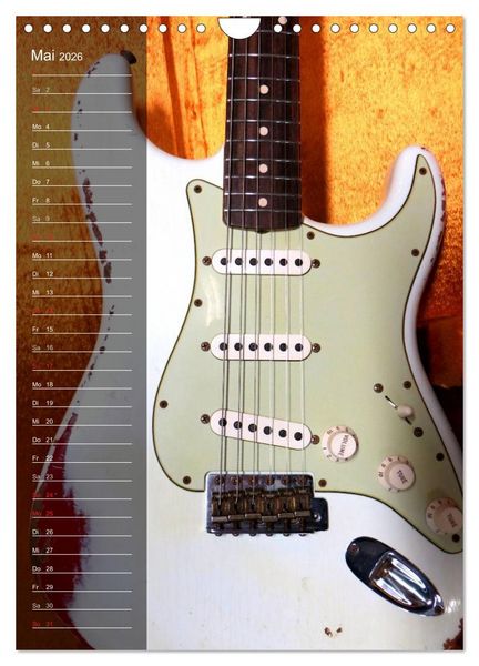 Produktbild: ROCKGITARREN in Szene gesetzt / Geburtstagskalender (Wandkalender 2026 DIN A4 hoch), CALVENDO Monatskalender
