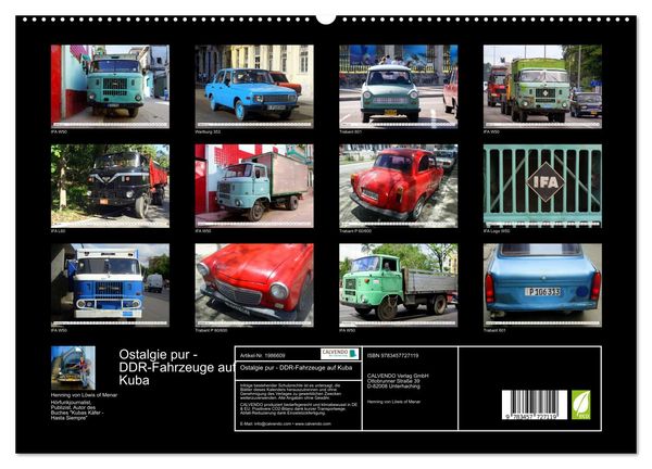 Produktbild: Ostalgie pur - DDR-Fahrzeuge auf Kuba (hochwertiger Premium Wandkalender 2026 DIN A2 quer), Kunstdruck in Hochglanz