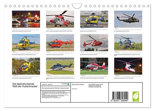 Produktbild: Die beeindruckende Welt der Hubschrauber (Wandkalender 2026 DIN A4 quer), CALVENDO Monatskalender