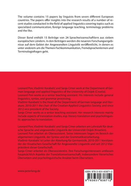 Produktbild: Applied Linguistics Today: Research and Perspectives - Angewandte Linguistik heute: Forschung und Perspektiven