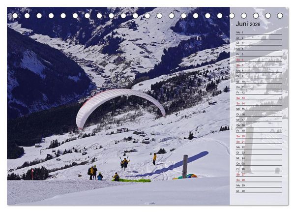 Produktbild: Gleitschirmfliegen in den Tuxer Alpen (Tischkalender 2026 DIN A5 quer), CALVENDO Monatskalender