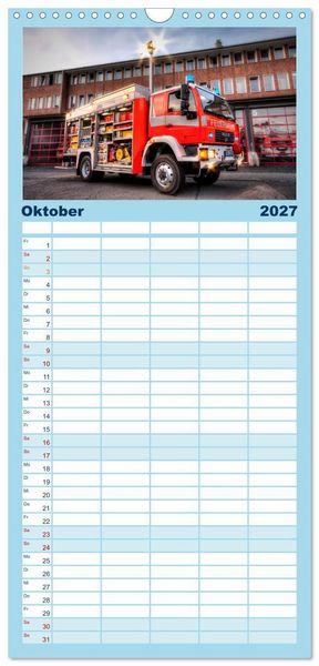 Produktbild: Familienplaner 2027 - Berufsfeuerwehr Braunschweig mit 5 Spalten (Wandkalender, 21 x 45 cm) CALVENDO