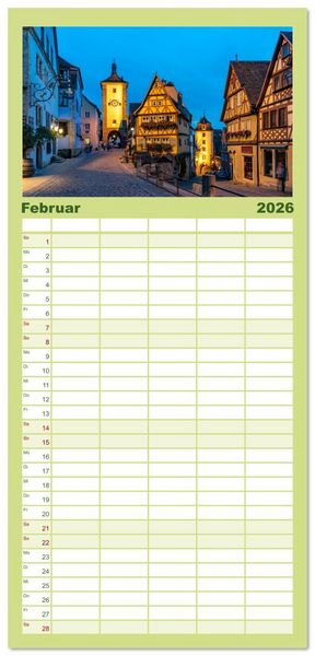 Produktbild: Familienplaner 2026 - Deutschlands sch&ouml;nste Altst&auml;dte - Bayern mit 5 Spalten (Wandkalender, 21 x 45 cm) CALVENDO