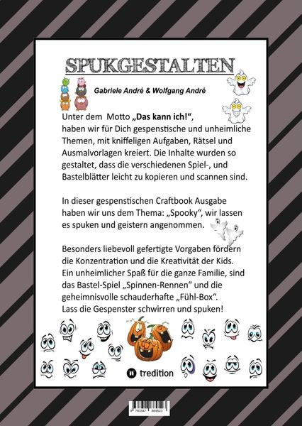 Produktbild: Craftbook - 100 Gruselige Malmotive - 2 Schaurige Bastelspiele - R&auml;tsel - Lustige Bilder - Grauenhafte Aufgaben