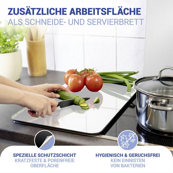 Produktbild: Herdabdeckplatte Universal Mod. Silber, 2er Set, f&uuml;r alle Herdarten geeignet