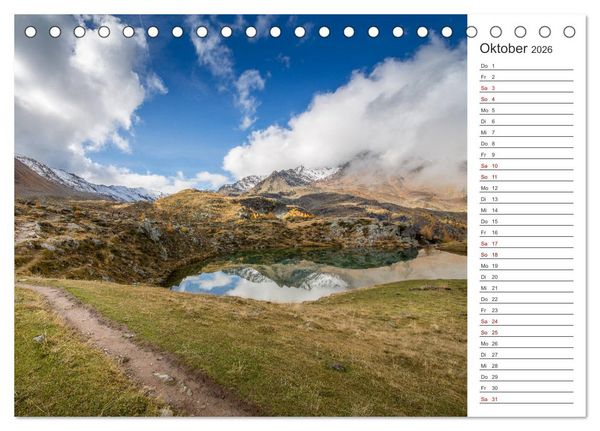 Produktbild: Bergseen im Ultental (Tischkalender 2026 DIN A5 quer), CALVENDO Monatskalender