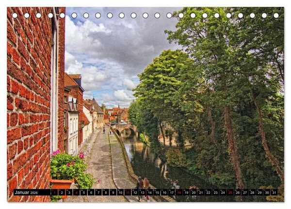 Produktbild: Stadtansichten Br&uuml;gge - das Venedig des Nordens (Tischkalender 2026 DIN A5 quer), CALVENDO Monatskalender
