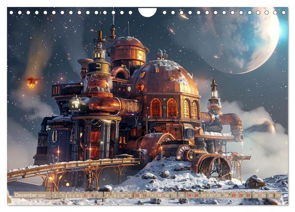 Produktbild: Steampunk im Weltall (Wandkalender 2026 DIN A4 quer), CALVENDO Monatskalender