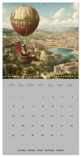 Produktbild: Flying through ancient history with AI (Wall Calendar 2026 12 &times; 12 Inch) CALVENDO 12 Month Wall Calendar