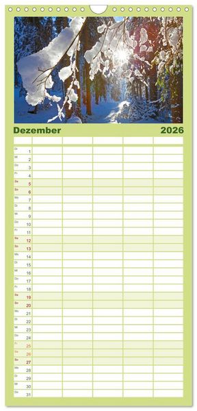 Produktbild: Familienplaner 2026 - Herzliche Gr&uuml;&szlig;e aus Kuchl mit 5 Spalten (Wandkalender, 21 x 45 cm) CALVENDO