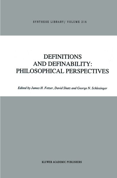 Produktbild: Definitions and Definability: Philosophical Perspectives