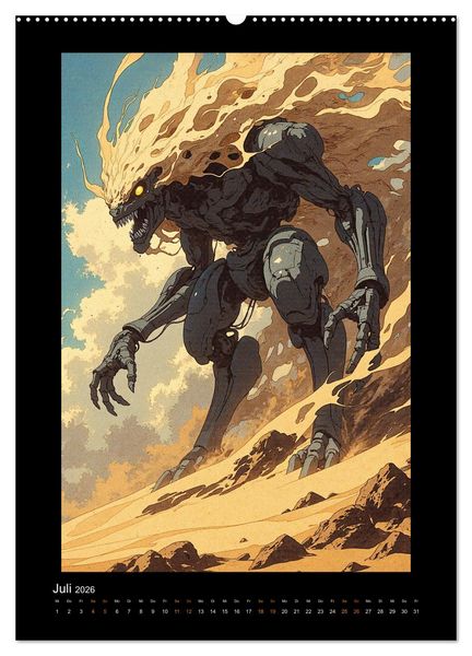 Produktbild: Cybertronic Chaos: Anime-inspirierte KI- Charaktere (Wandkalender 2026 DIN A2 hoch), CALVENDO Monatskalender