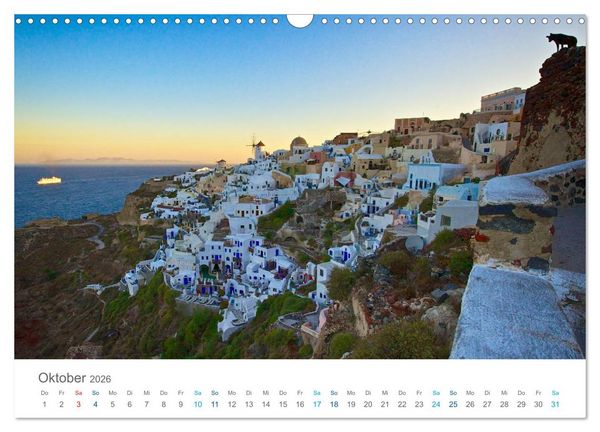 Produktbild: Santorin - Perle der Kykladen (Wandkalender 2026 DIN A3 quer), CALVENDO Monatskalender