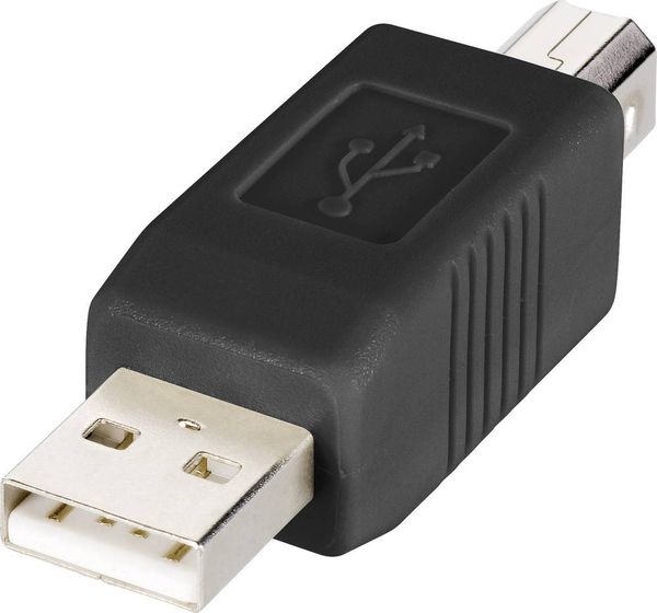 Produktbild: Renkforce USB 2.0 Adapter [1x USB 2.0 Stecker A - 1x USB 2.0 Stecker B] rf-usba-03 vergoldete Steckkontakte