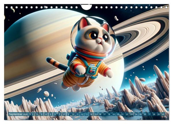 Produktbild: Tierische Raumfahrer: Durch das Universum mit Fell und Feder (Wandkalender 2026 DIN A4 quer), CALVENDO Monatskalender
